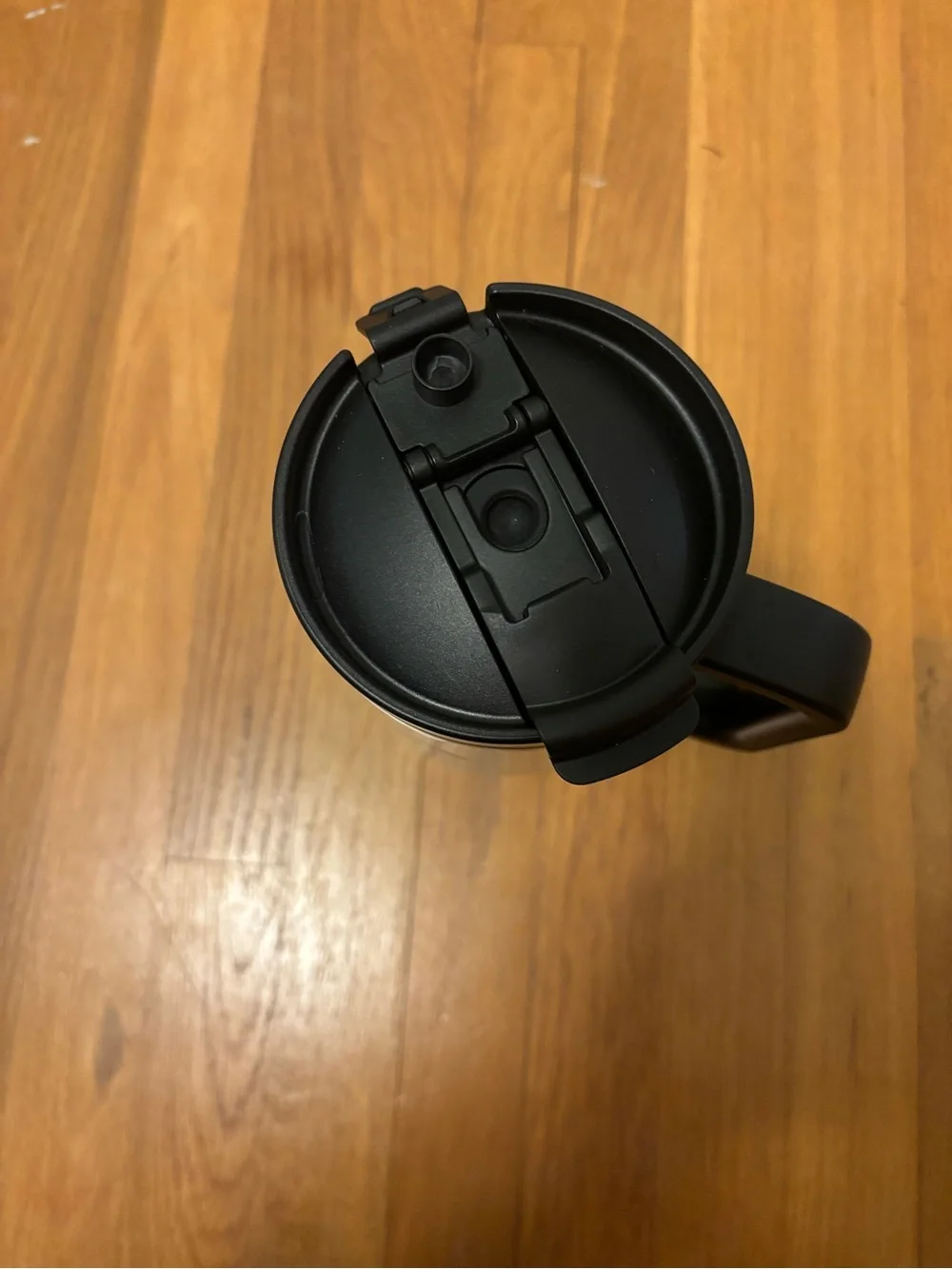Iridescent Black Travel Mug with Handle - Black